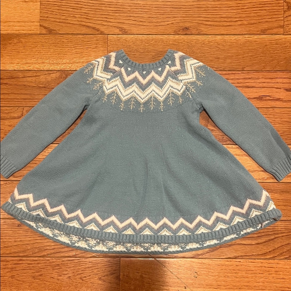 Aspen Kids Casual Dress in Blue and White